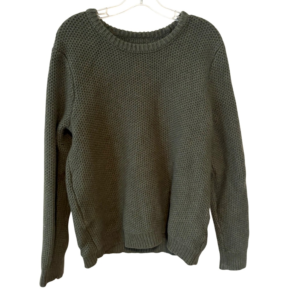 Outerknown Men's Green Wool Cotton‎ Blend Textured Sweater in Size XL